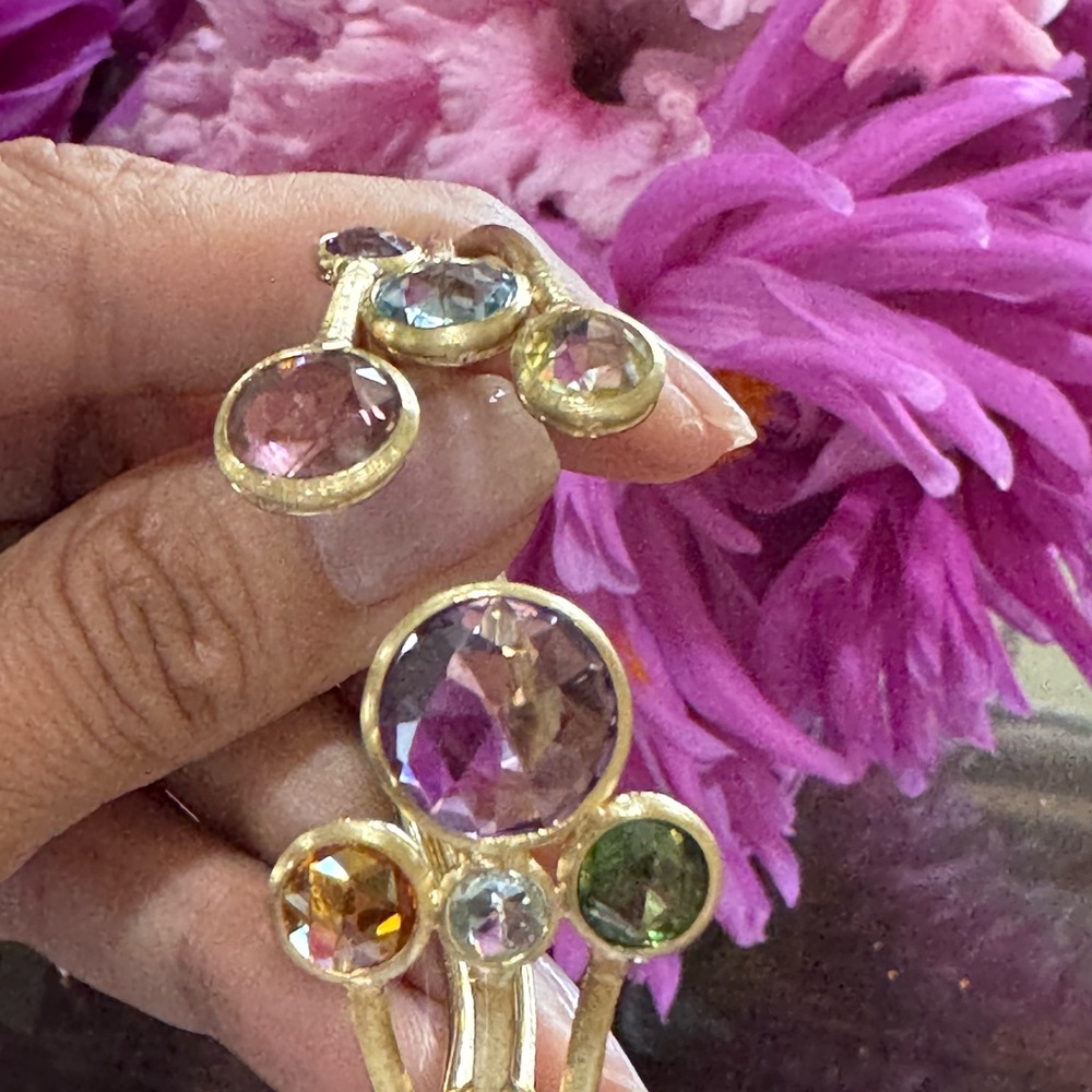 Gorgeous Marco Bicego 18k YG Multi-Gemstone Cuff Bracelet – Jaipur Collection - Picture 17 of 17